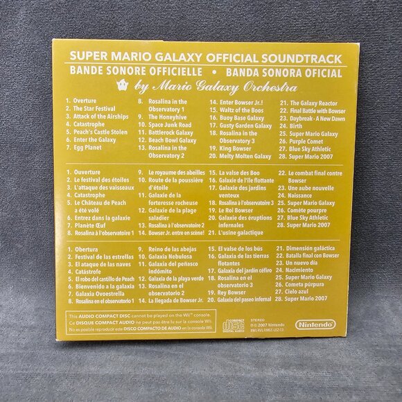 Super Mario Galaxy Official Soundtrack CD 2007- Mario Galaxy Orchestra B2-33 - Picture 2 of 3